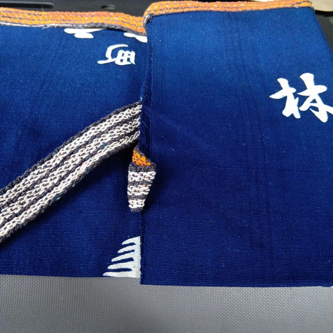 昔のエプロン帆前掛け綿生地 伝統的な青白デザイン10枚で一万円