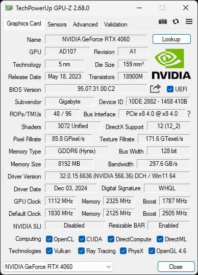 グラフィックボード・グラボ・ビデオカード GIGABYTE RTX4060 GV-N4060EAGLE OC-8GD