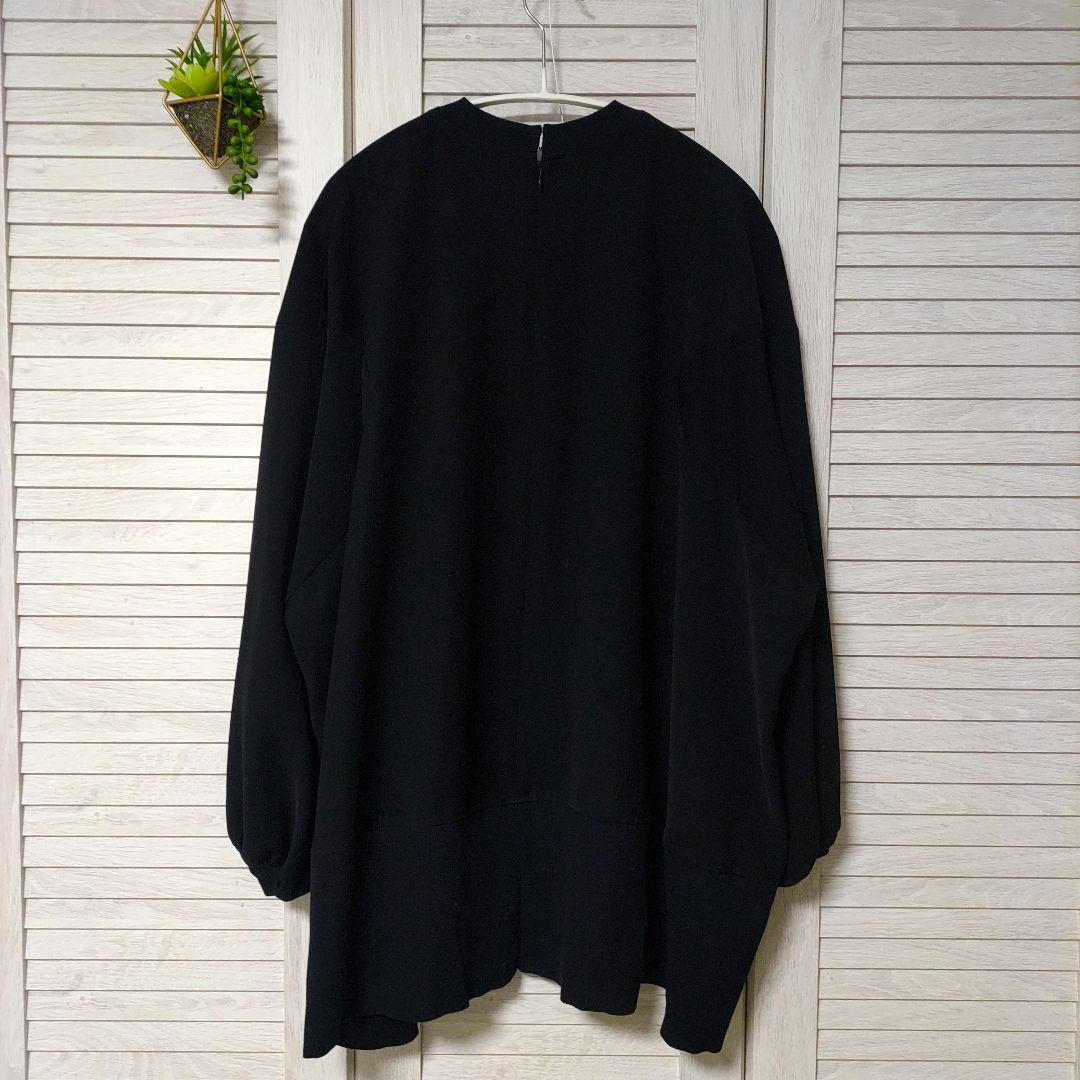 ENFOLD エンフォルド　ダブルサテン　バルーンスリーブ　プルオーバー 黒