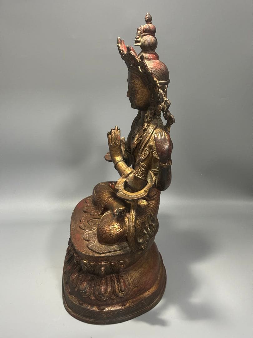 (期間セール)仏教古美術 純銅静座観音 四腕観音仏像文化遺産 文化財仏像伝承