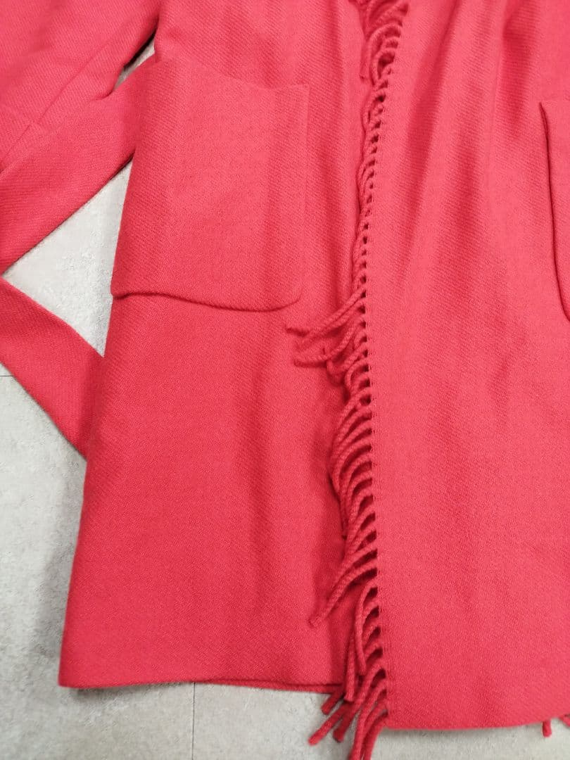 新品未使用タグ付 ESCADA エスカーダ ウールコート フリンジ 32