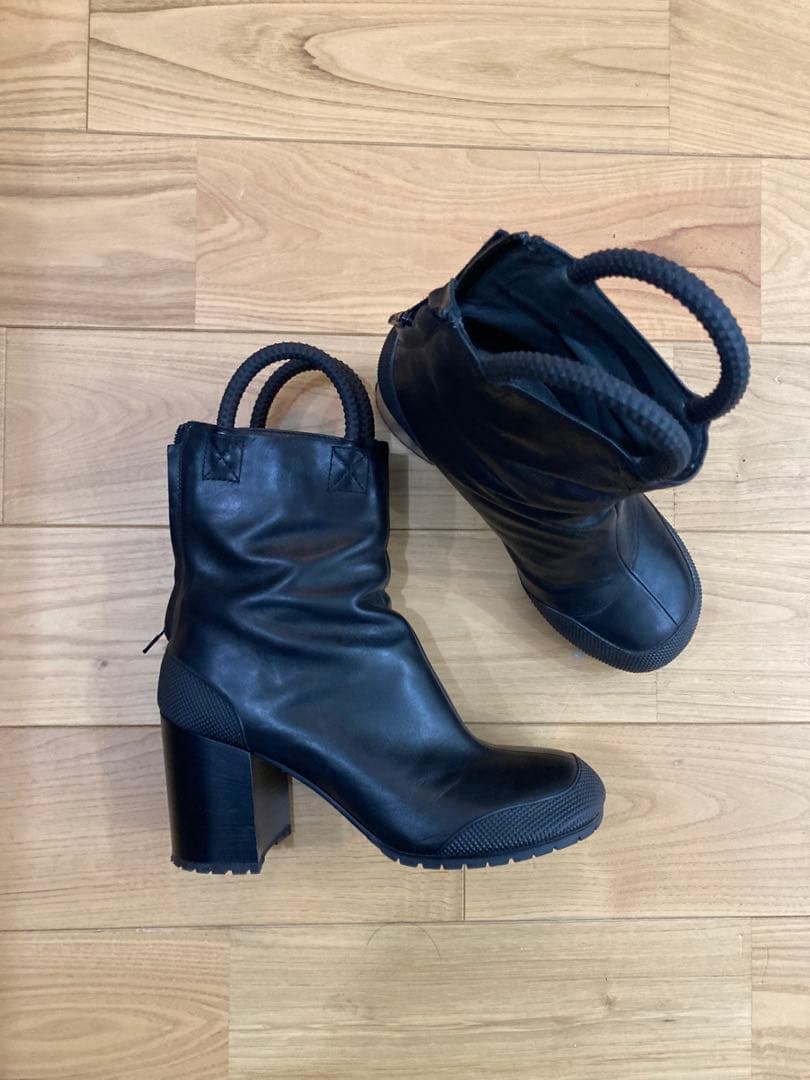 RANDOM IDENTITIES ブラック レザー ワークブーツ