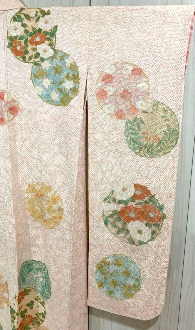 Siqi  振袖　極上手描友禅　摺金箔　ピンク　絞り　正絹　tkj014