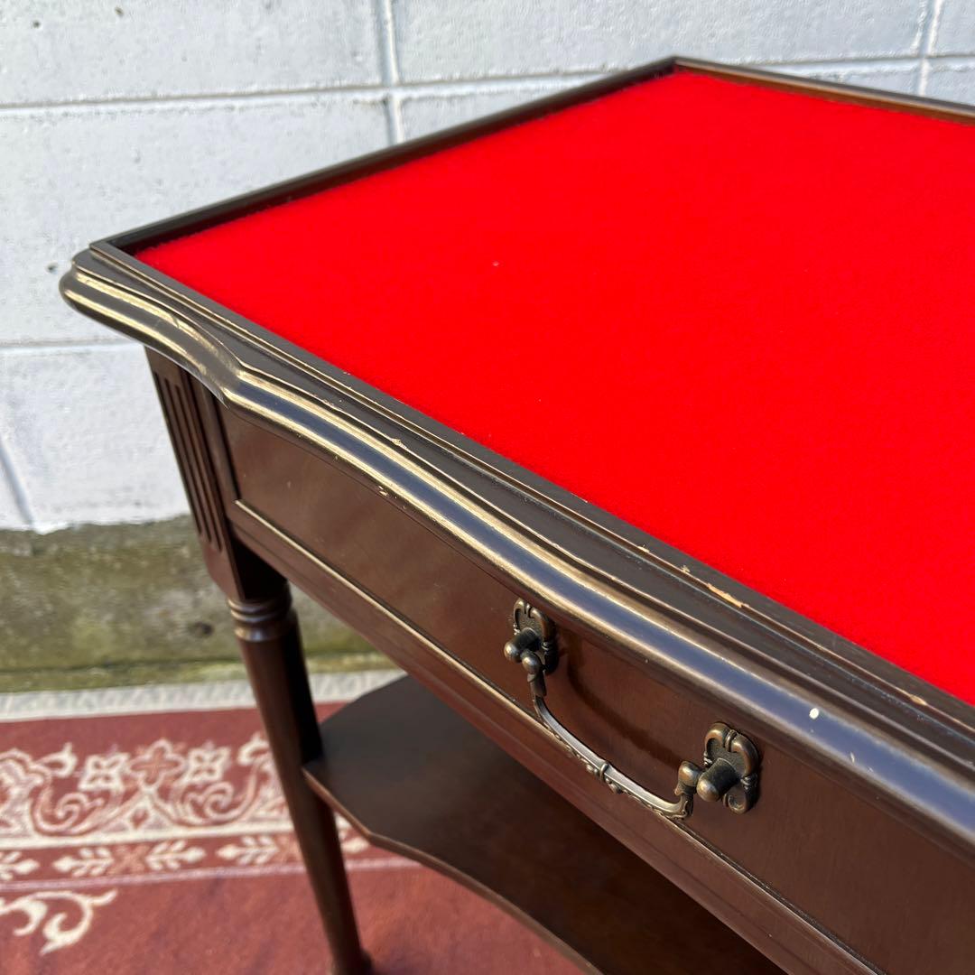 古家具ビンテージ品◾️起立木工 天板フェルト張り ディスプレイ台 飾り台 テーブル