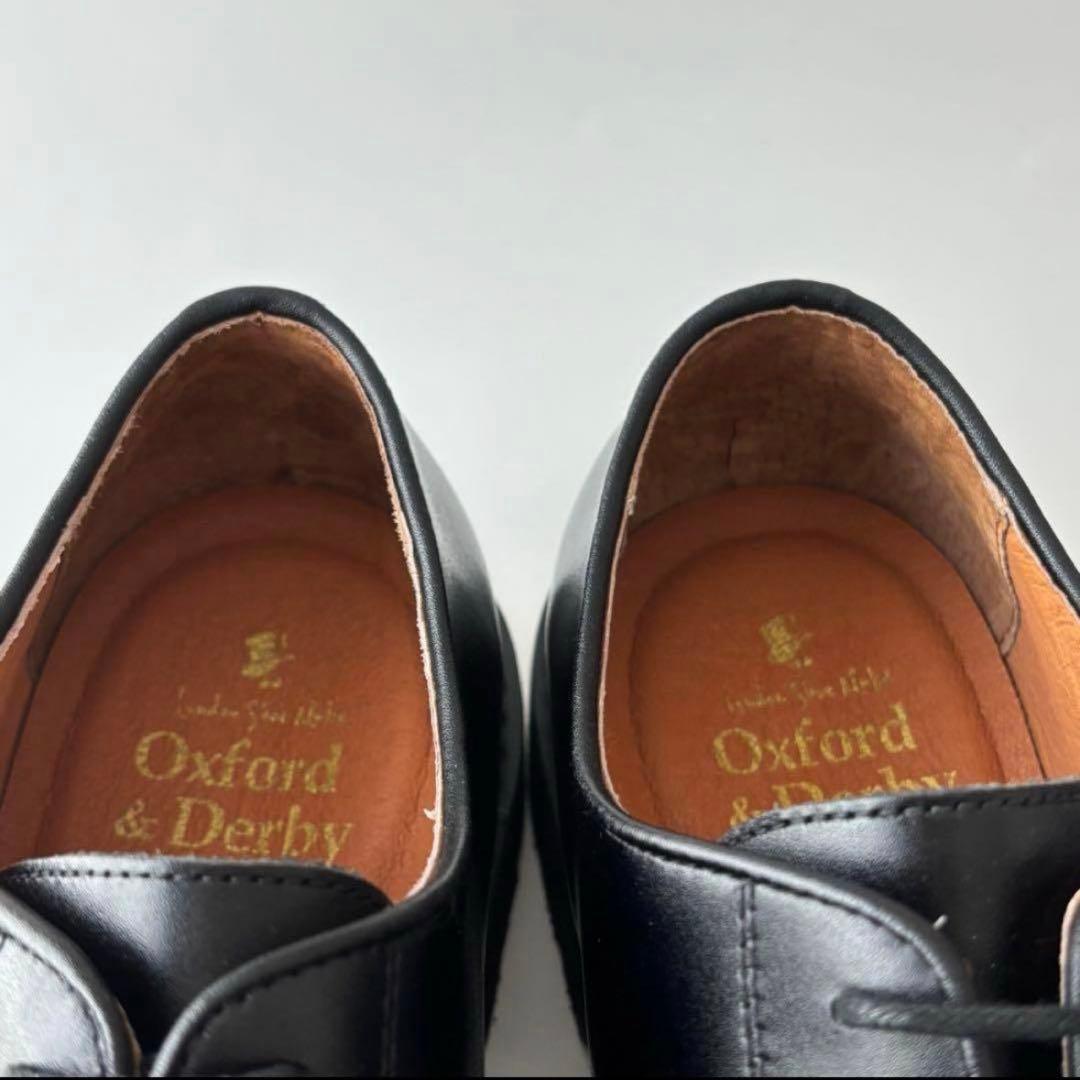 ✨極美品✨オックスフォード&ダービー プレーントゥUチップ 厚底レザービジネス黒