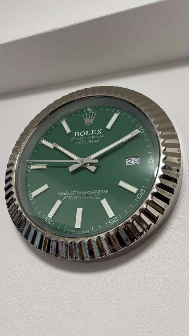 週末限定セール　希少　新品　ROLEX デイトジャスト　グリーン　掛け時計