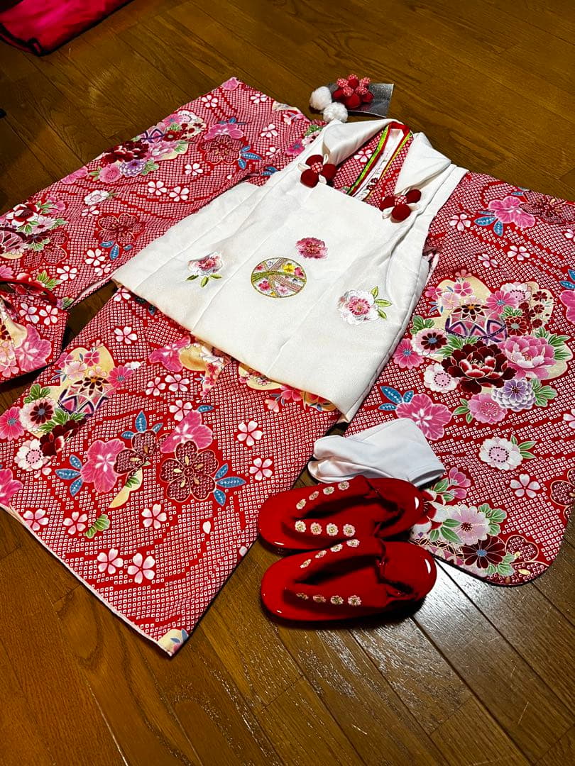(中古品)七五三 着物 3歳 女の子 被布セット ひな祭り 販売 購入