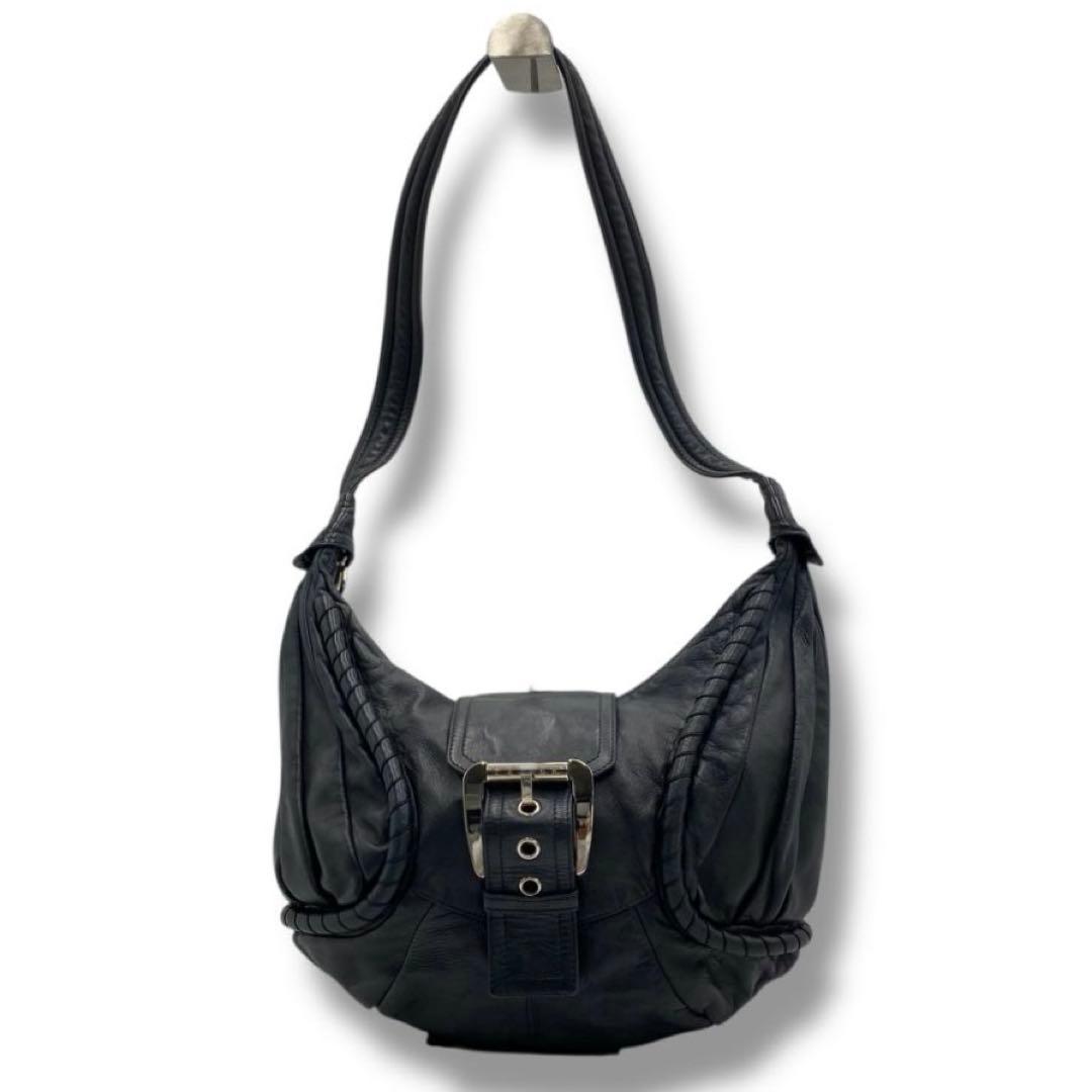 美品 CELINE バックル レザー バッグ Y2K Vintage セリーヌ