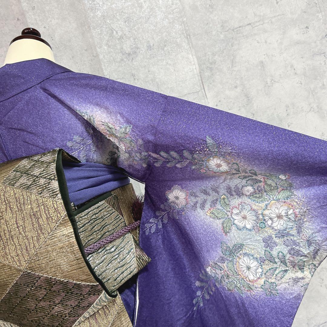 訪問着フルセット　大島紬　着物　正絹　究極のシャレ着　銀通し　辻ヶ花　未使用