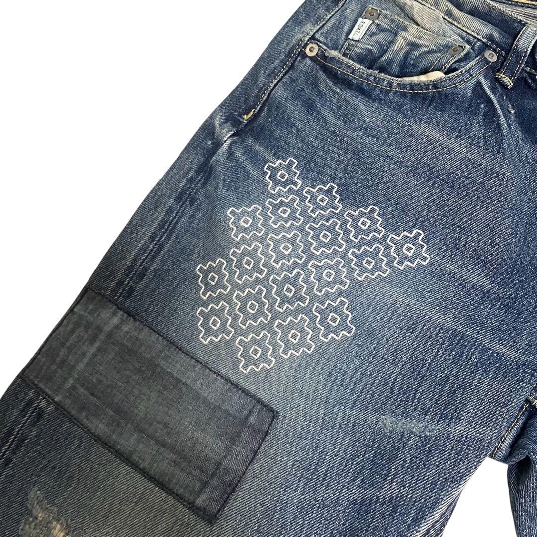 FDMTL ファンダメンタル 刺し子 加工デニム パンツ Fundamental