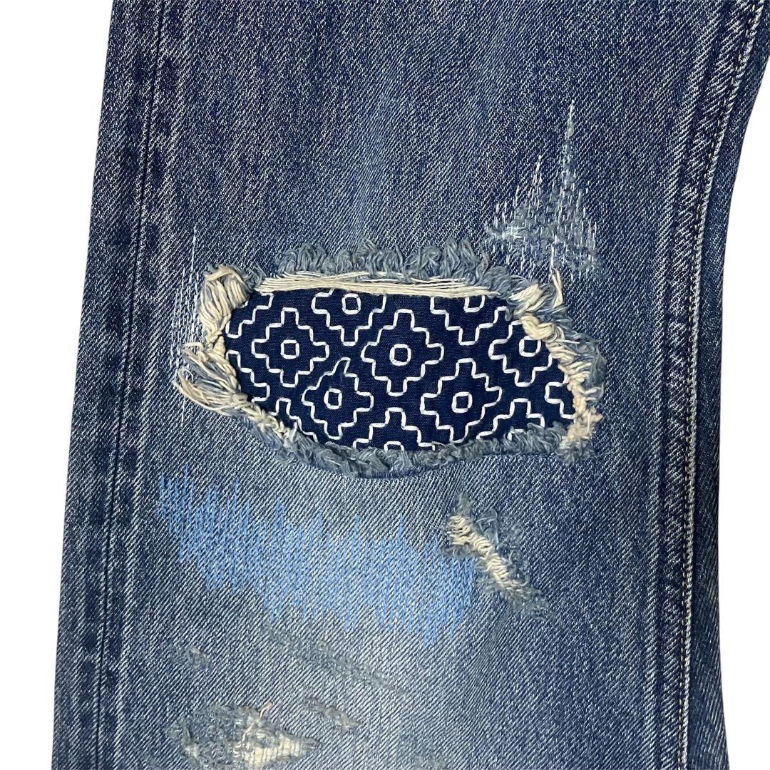 FDMTL ファンダメンタル 刺し子 加工デニム パンツ Fundamental