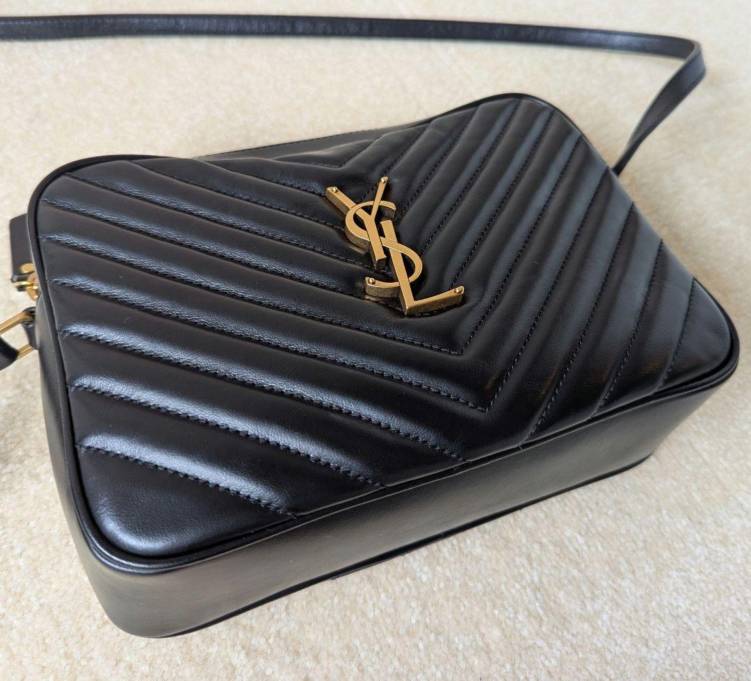 【極美品】サンローラン ルー カメラバッグ ショルダーバッグ ブラック ゴールド