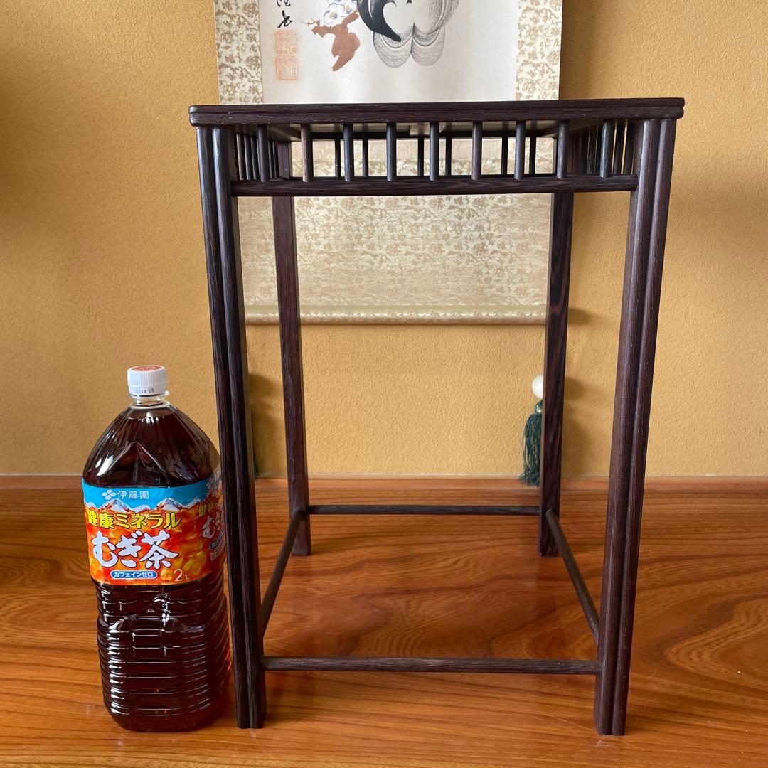 唐木懸崖1.1尺 盆栽台 黒檀 ビンテージ品 昭和レトロ 高卓(こうしょく)