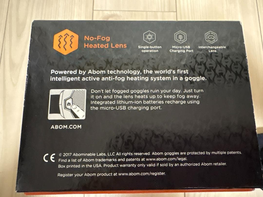 【曇らない！】ABOM HEET ヒーターゴーグル アジアンフィット