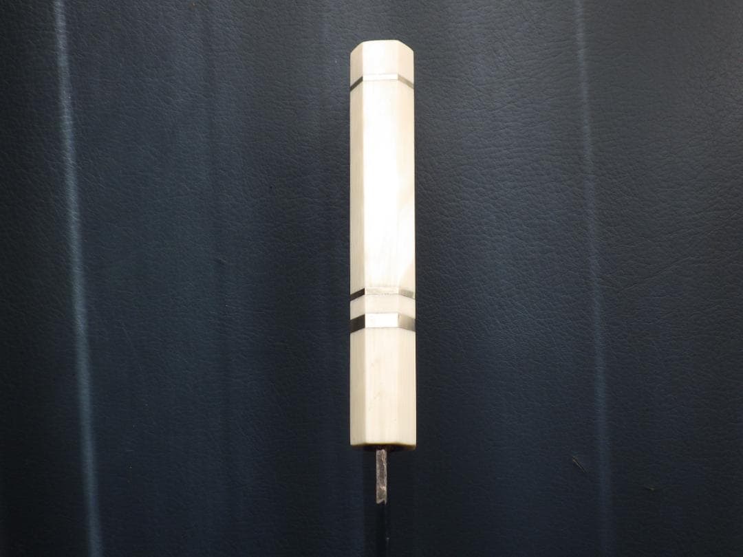 ゆ*う様 ㊧薄刃包丁★人工象牙カスタム銀巻三段柄/手研ぎ済み★左利き用