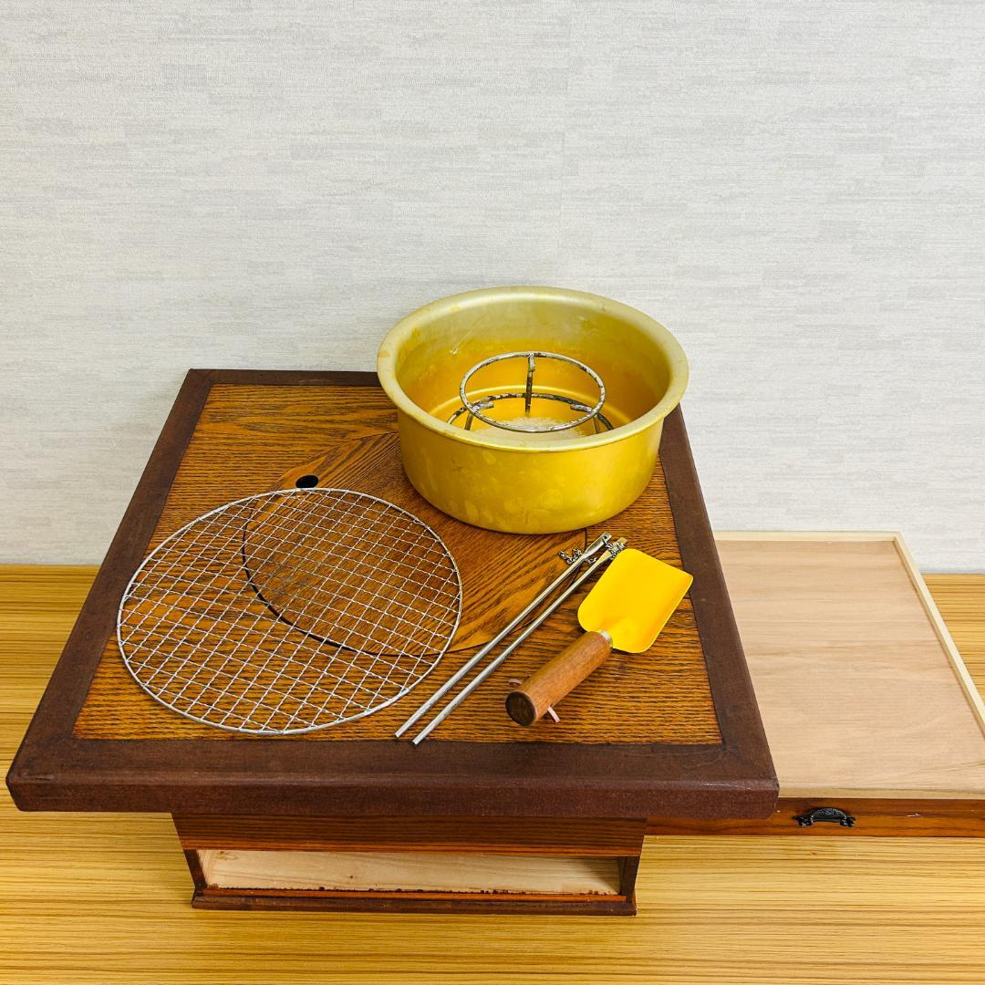 【レトロ家具】囲炉裏テーブル コンパクトサイズ 火鉢 軽量 いろり イロリ