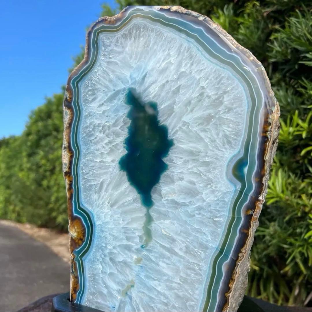 ☆家宝級 大迫力☆16.79kg!!☆爽やかブルー発色☆ブルー瑪瑙 原石 天然石