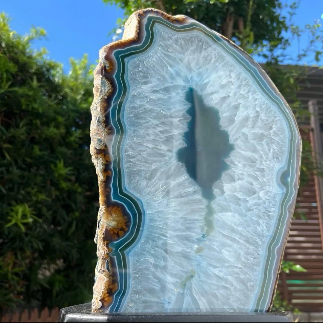 ☆家宝級 大迫力☆16.79kg!!☆爽やかブルー発色☆ブルー瑪瑙 原石 天然石