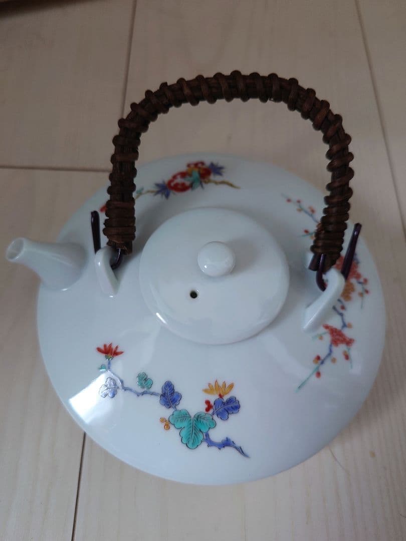 【限定価格】十三代 柿右衛門作 有田焼 酒器（酒注＋盃5）共箱付　真作保証