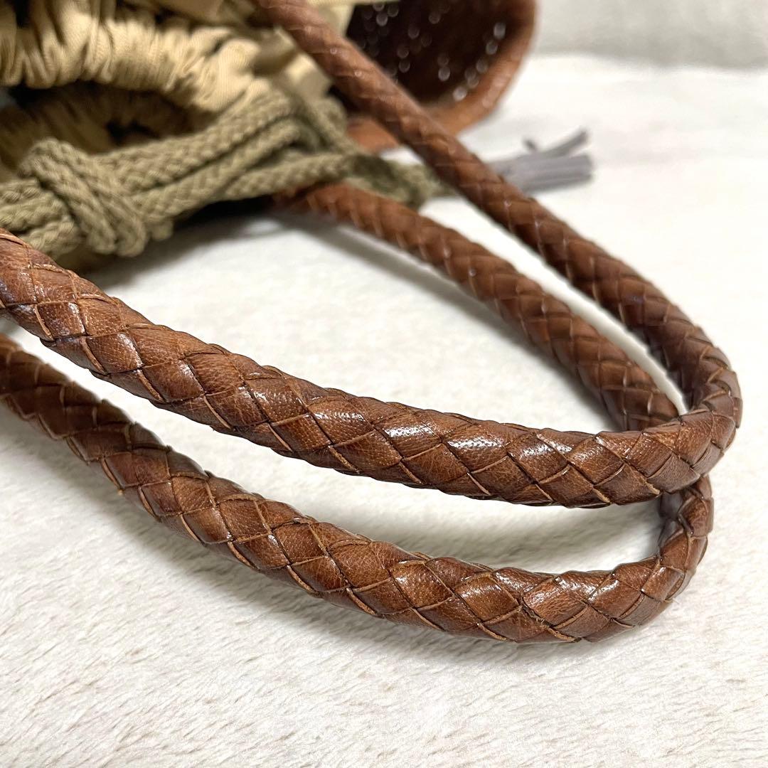 dragon ドラゴンディフュージョン メッシュレザートートバッグ ブラウン