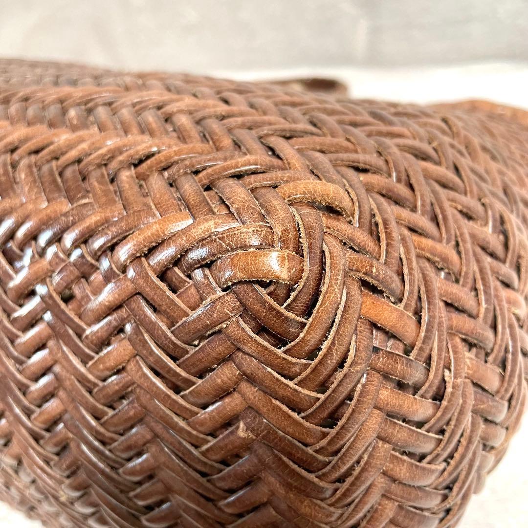 dragon ドラゴンディフュージョン メッシュレザートートバッグ ブラウン