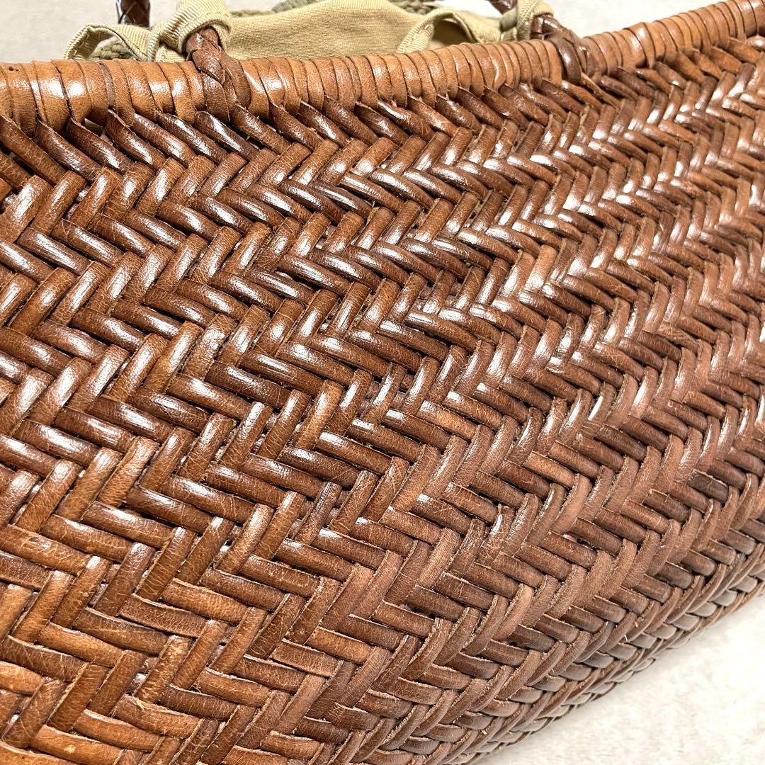 dragon ドラゴンディフュージョン メッシュレザートートバッグ ブラウン