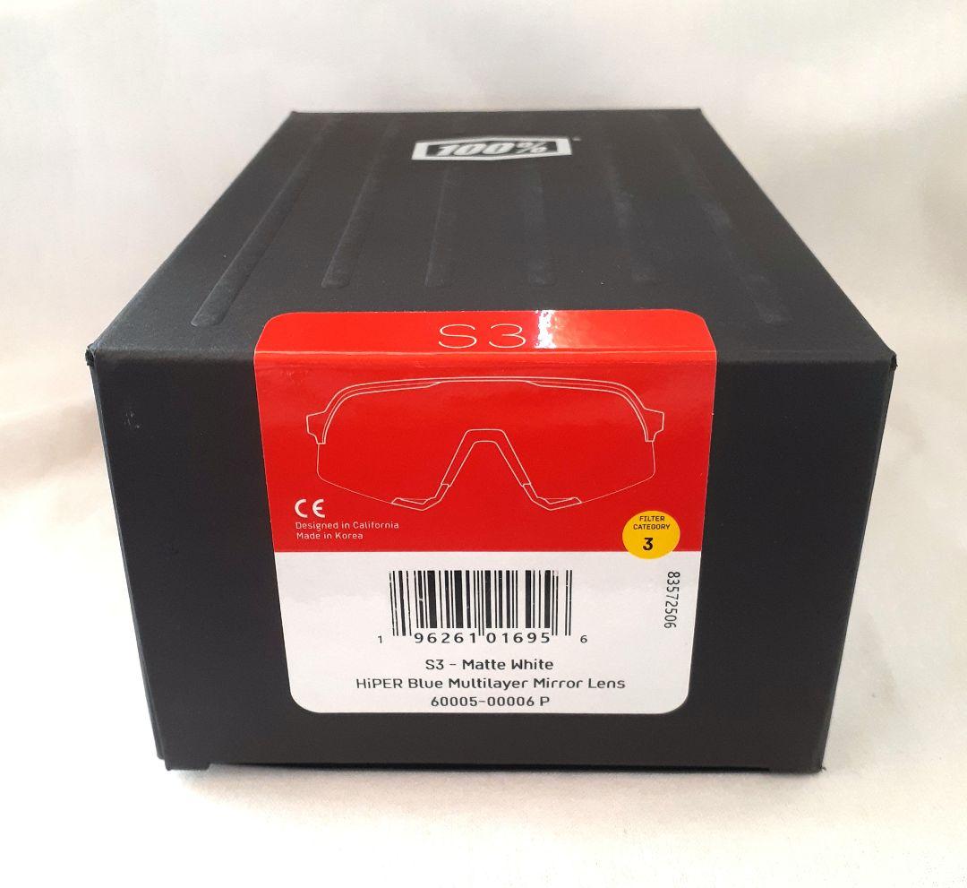 最新版 100% S3 マット ホワイト ブルー ワンハンドレッド サングラス