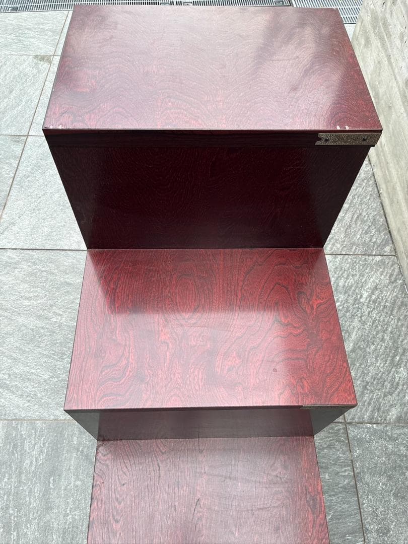 階段箪笥 昭和レトロ 左下り 飾り棚 収納棚 アンティーク家具 小物収納