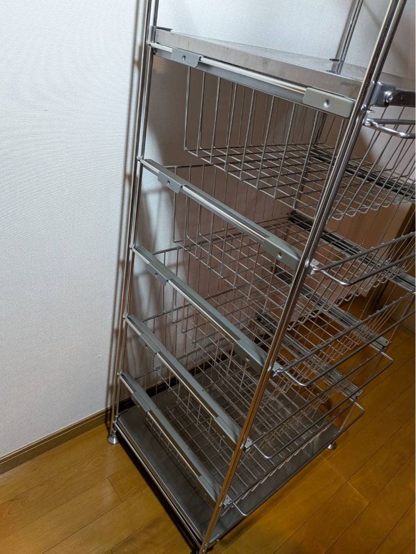 ■送料込■無印 ステンレスユニットシェルフ ステンレス棚 ワイヤーバスケット収納