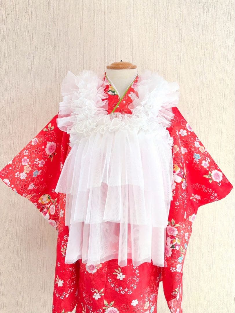◇被布エプロン　被布チュール◇七五三　ホワイト