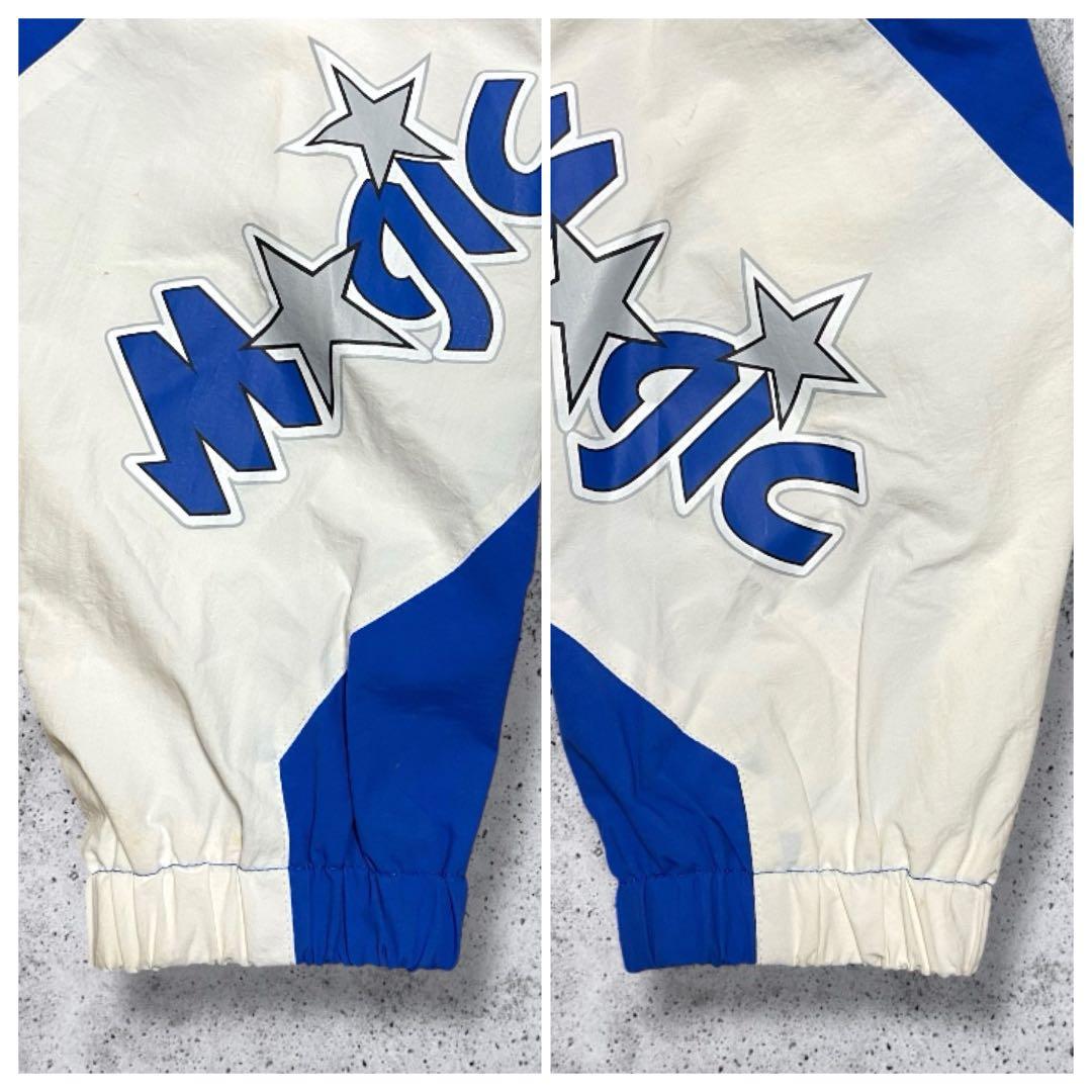 【希少XL】ミッチェル&ネス マジック ナイロンジャケット 青白黒 マルチカラー