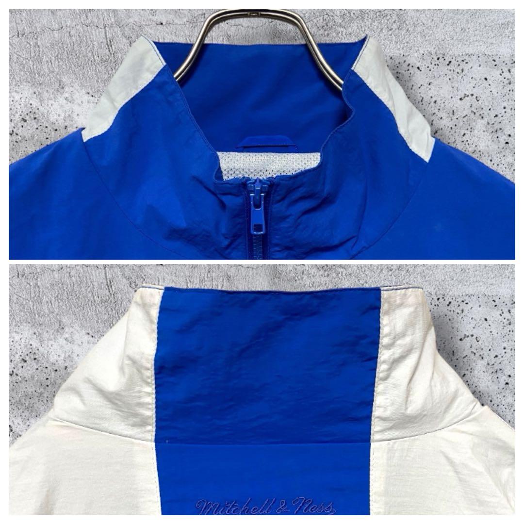 【希少XL】ミッチェル&ネス マジック ナイロンジャケット 青白黒 マルチカラー