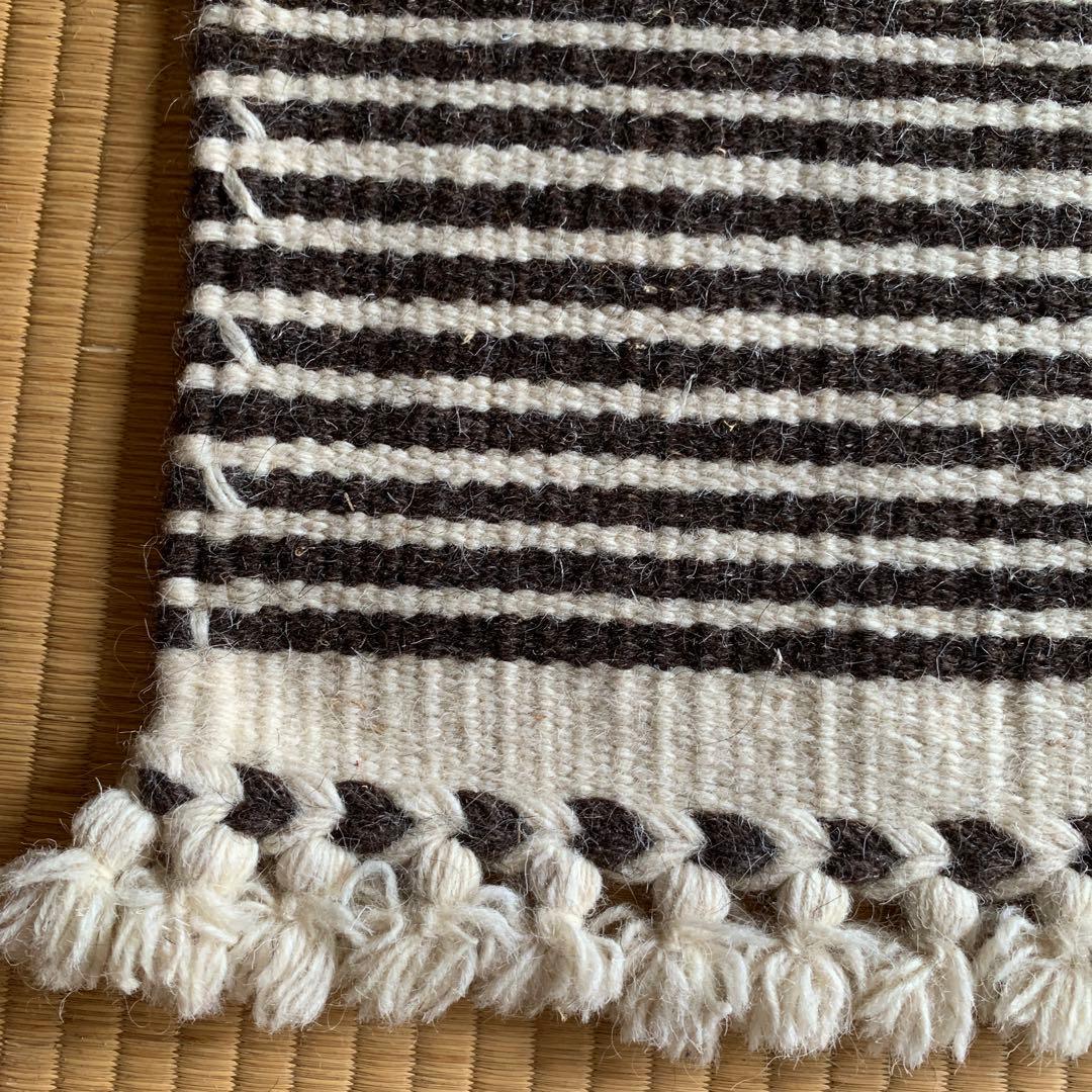 新品　ラクダと羊毛のラグ　インド