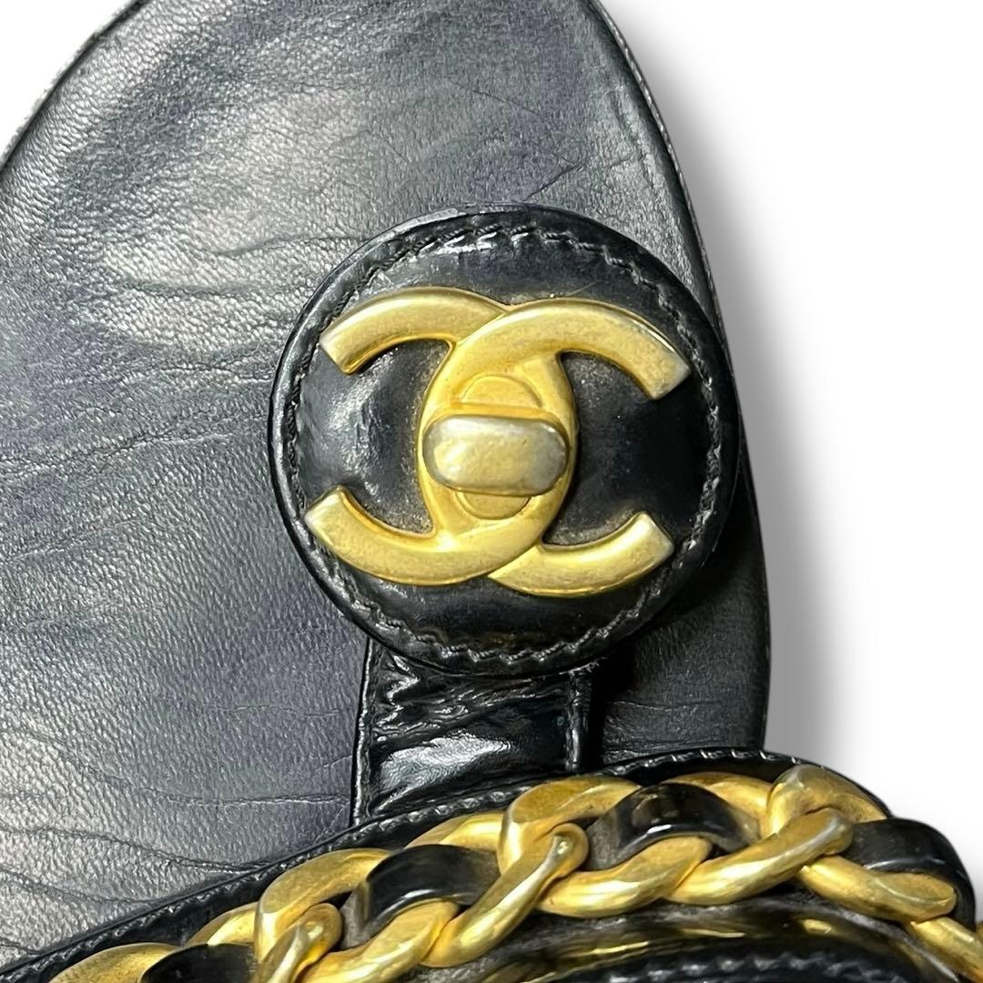 良品 CHANEL ココマーク ターンロック サンダル ミュール Vintage