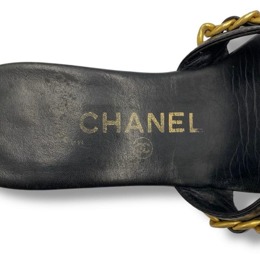 良品 CHANEL ココマーク ターンロック サンダル ミュール Vintage