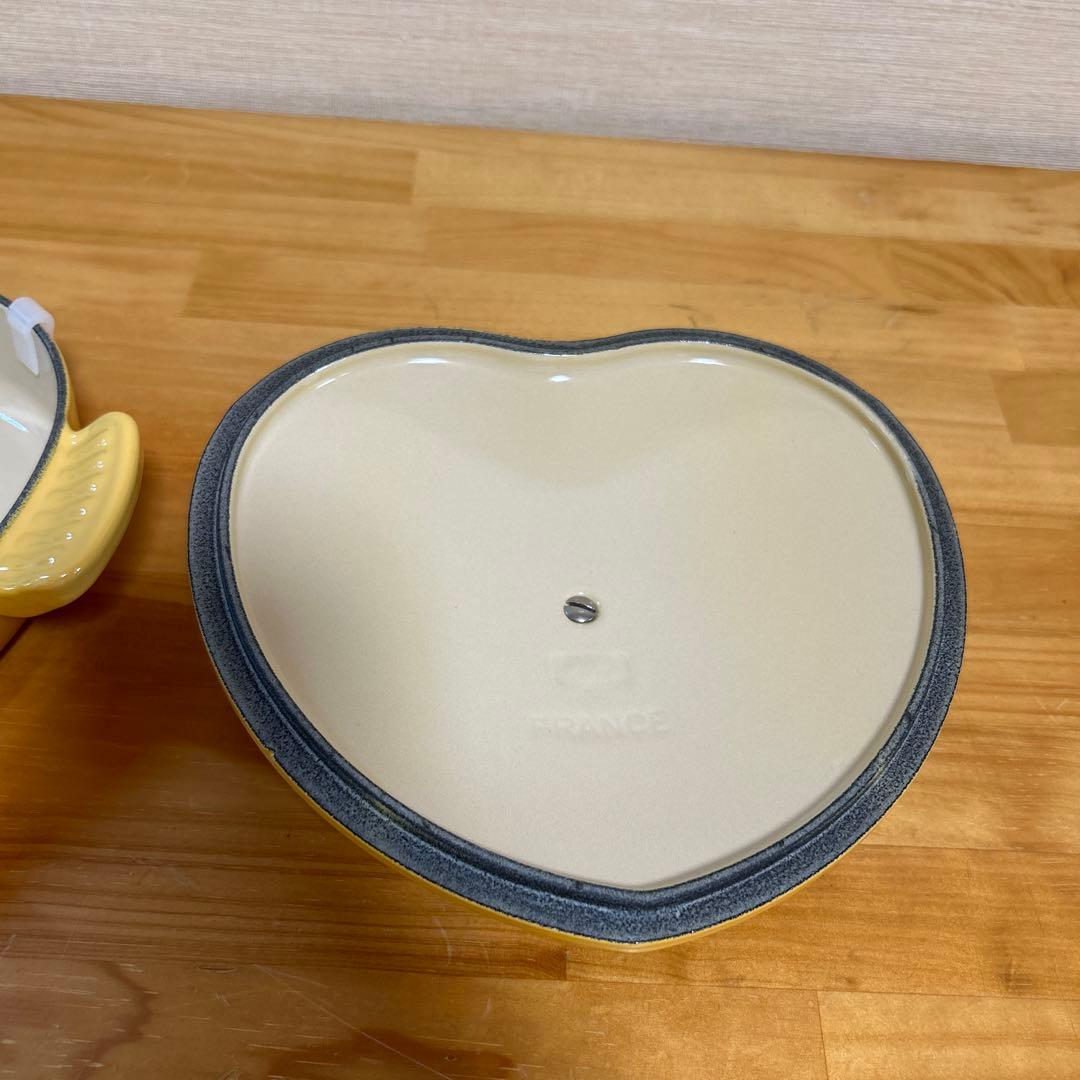 ルクルーゼ　ダムールディッシュ　ハート　ハート型鍋　浅鍋　両手鍋　ハニー