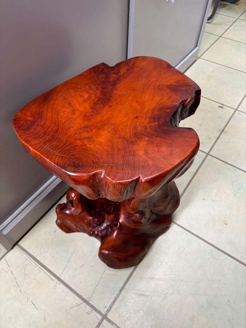 Y【中古】屋久杉？ 盆栽台　足付花台　華台　飾り台　鉢置き　テーブル　インテリア