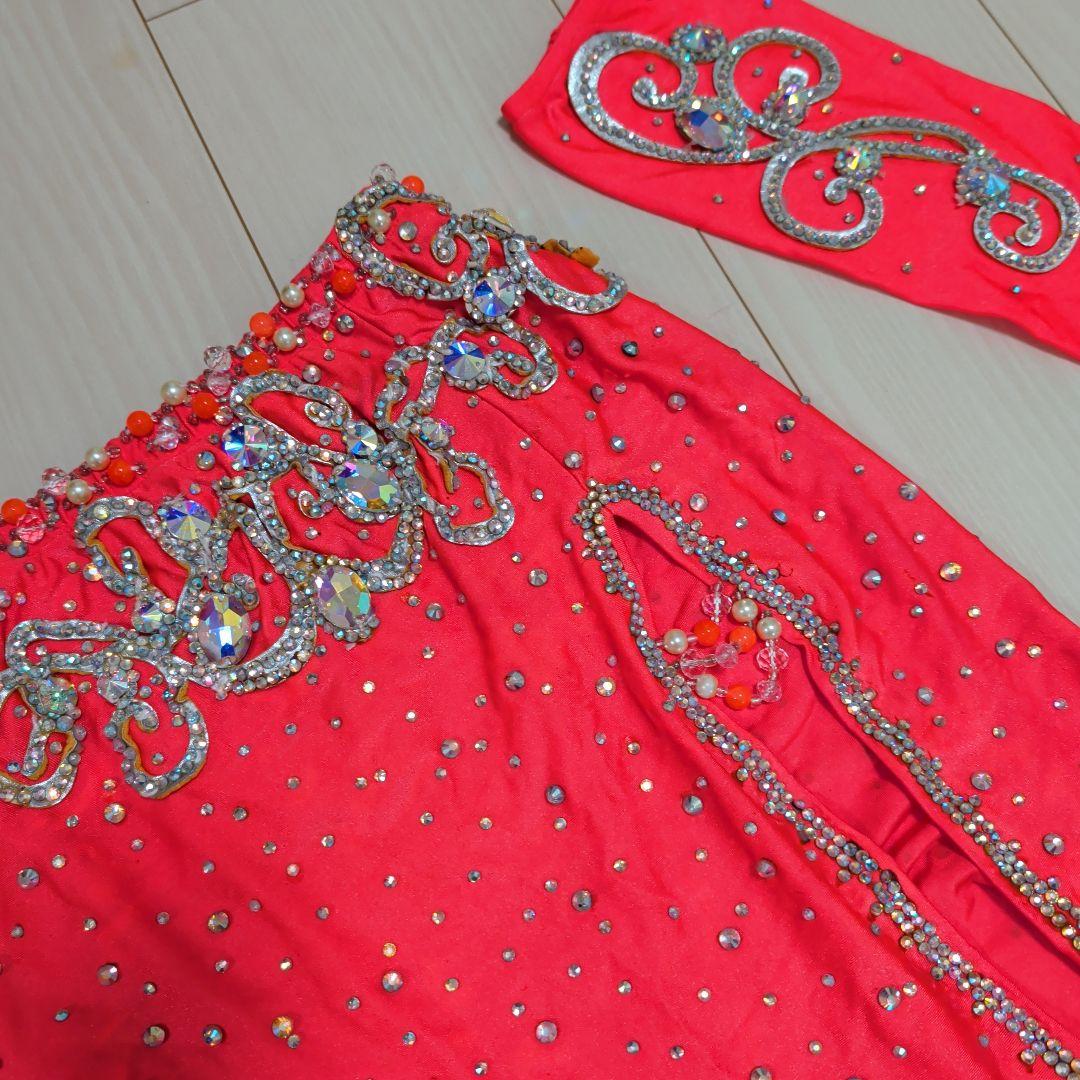 ベリーダンス 衣装 セットアップ オレンジ マーメイドスカート