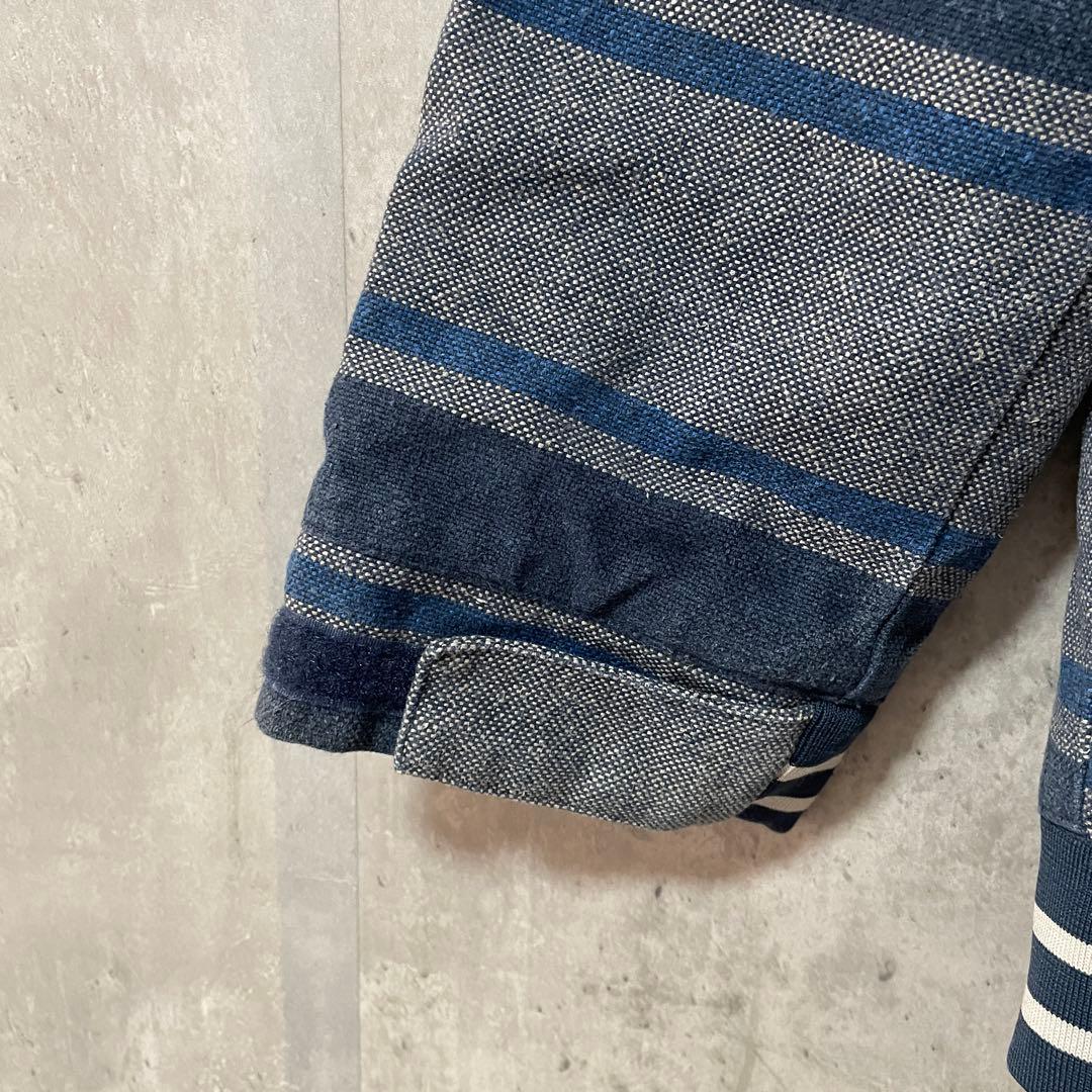 Burtonバートンスキーウェアスノーボードジャケットパーカー紺青ブルーボーダー
