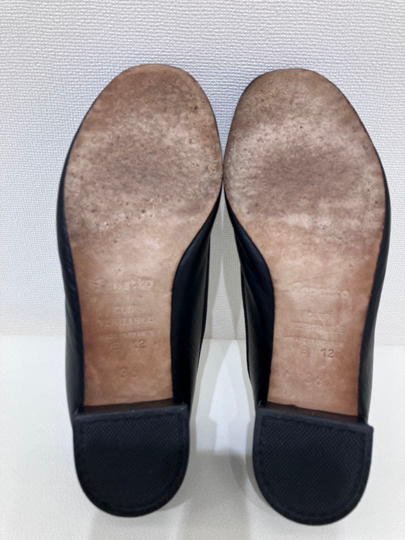 repetto リボン　バレエシューズ　太ヒール　黒　36