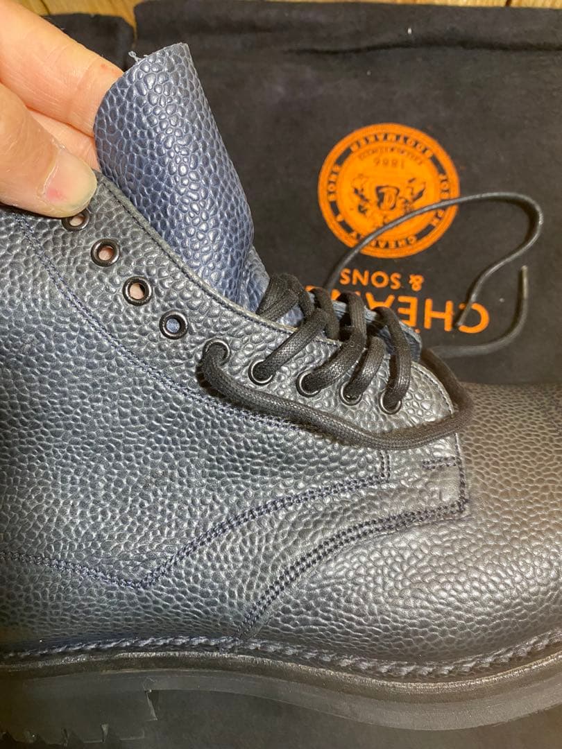 JOSEPH CHEANEY PENNINE Ⅱ C NAVY GRAIN