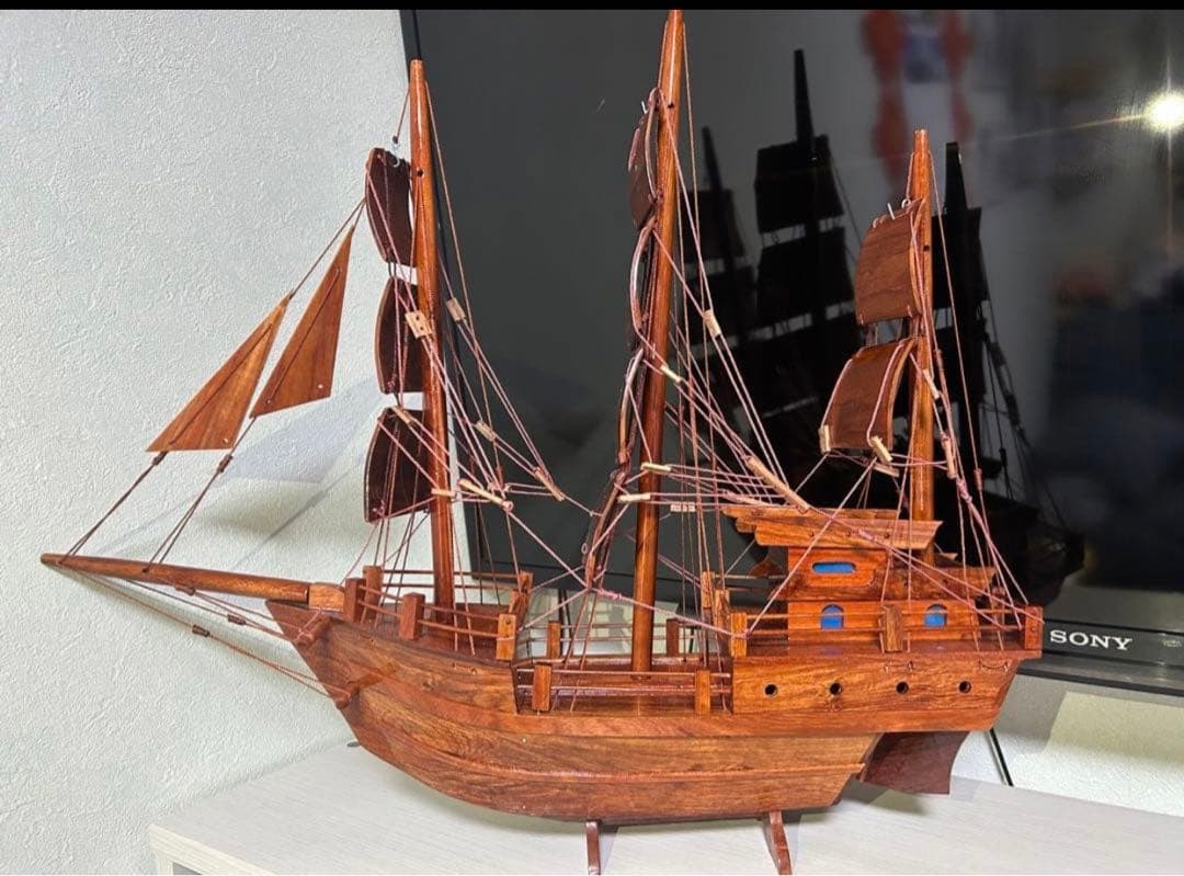 新品 木製 帆船模型 大型 インテリア オブジェ