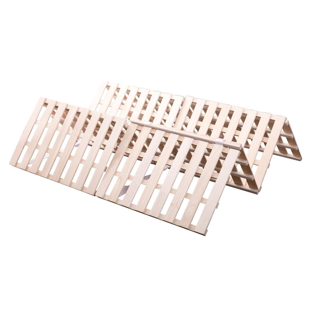 【新品】天然桐 四つ折りシングルベッド 折りたたみ コンパクト 木製