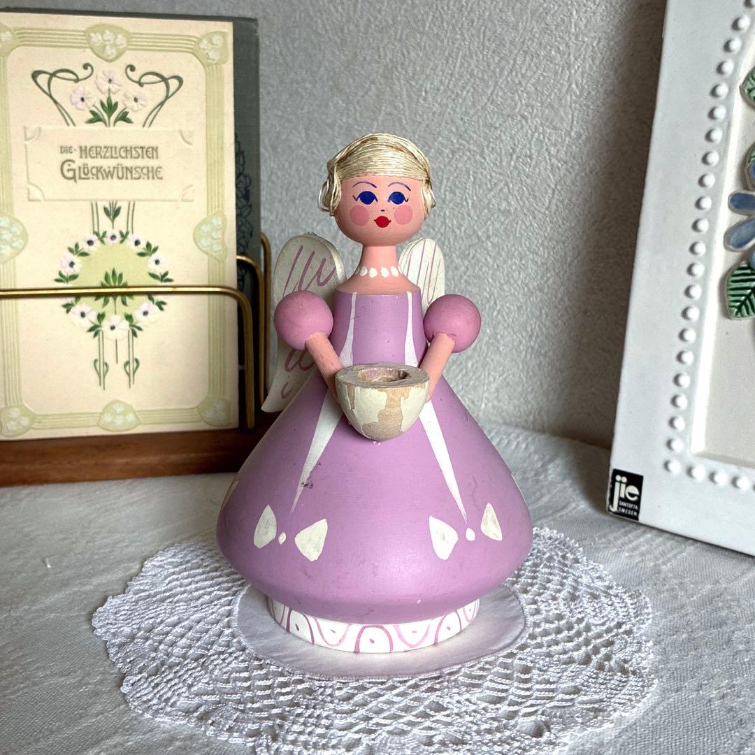 RN167 北欧ヴィンテージ Hemslöjd エンジェルのキャンドスタンド