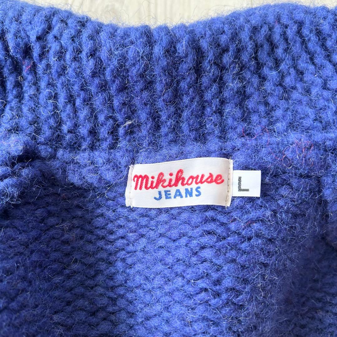 MIKI HOUSE JEANS ミキハウス カウチンニットジャケット L 怪獣