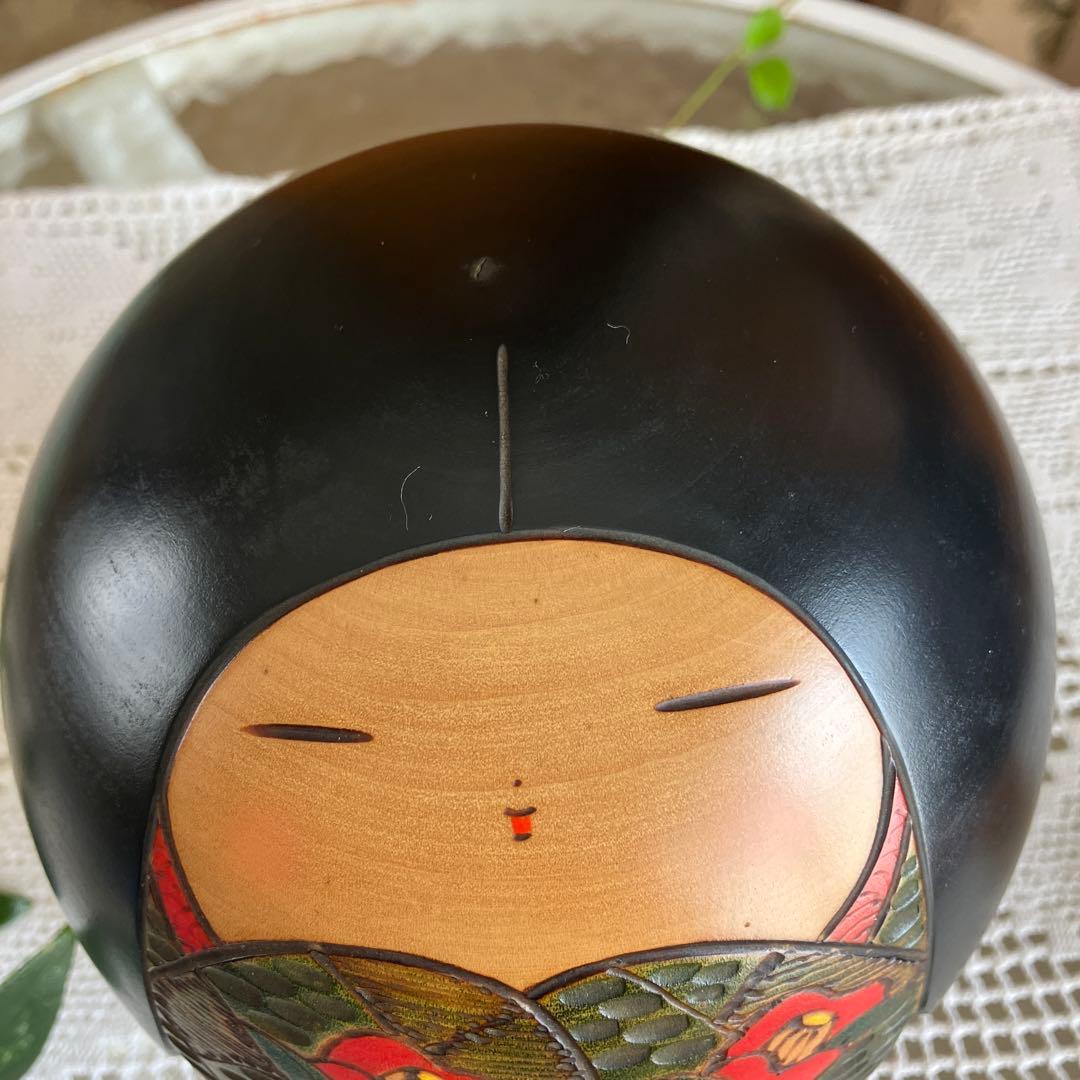 富所ふみを作　内閣総理大臣賞作家　創作こけし　木彫彩色 木人形 伝統工芸