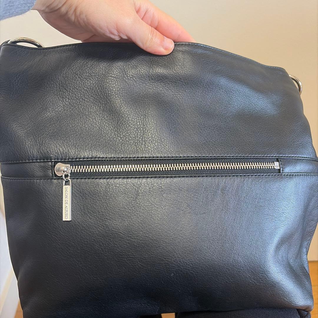 【美品】SALON DE ALFURD レザー　ショルダーバッグ　2way 黒