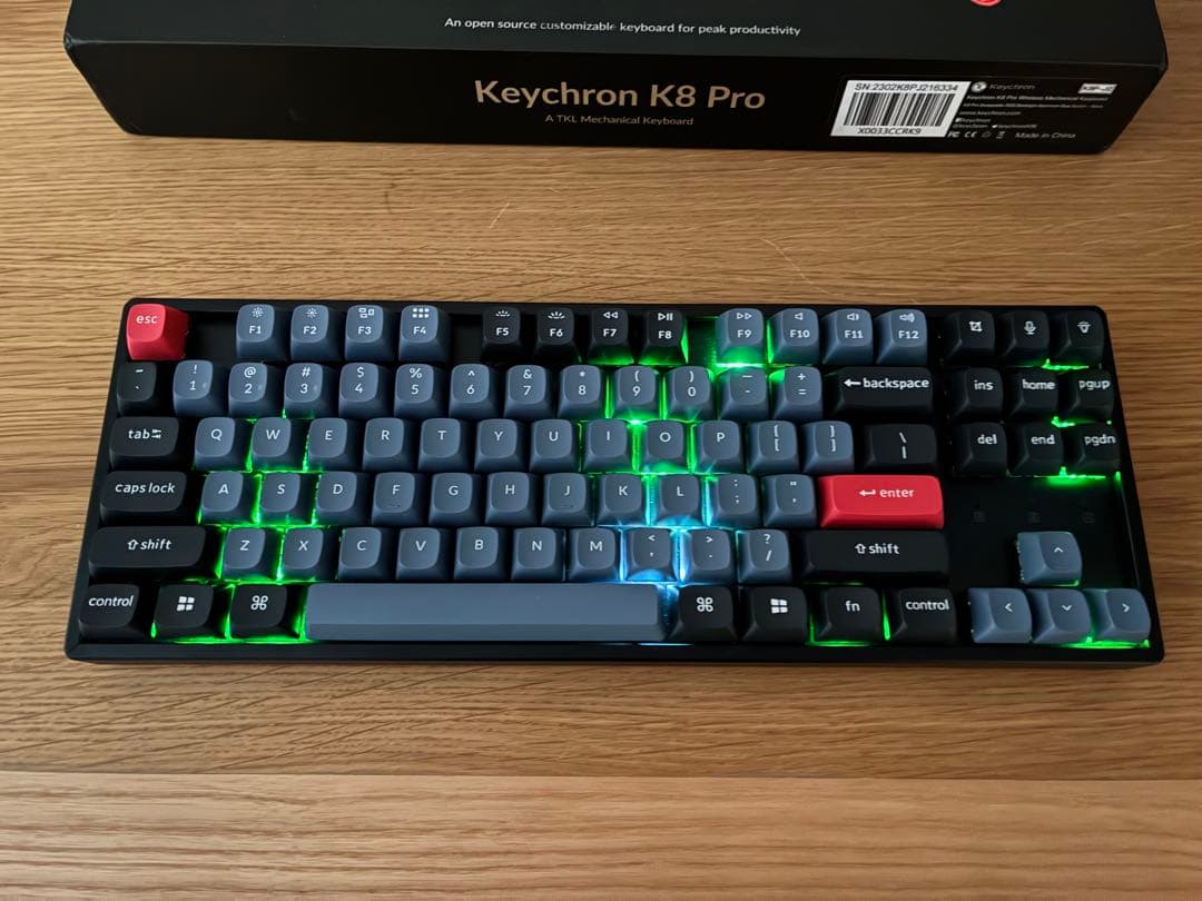 Keychron K8 pro メカニカルキーボード/US配列/青軸