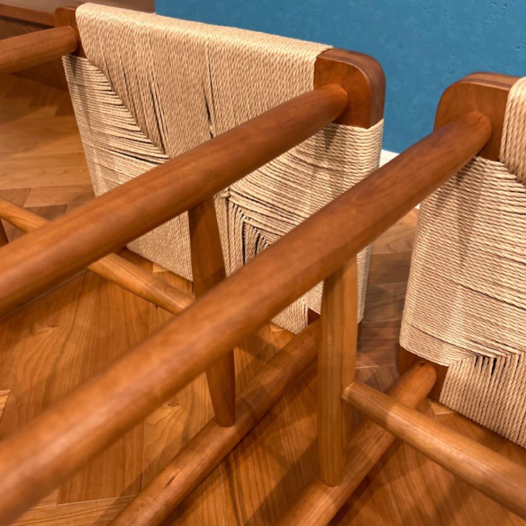 ドモク堂　朝倉スツール×2脚　チェリー材　ペーパーコード　美品　BEAMS購入