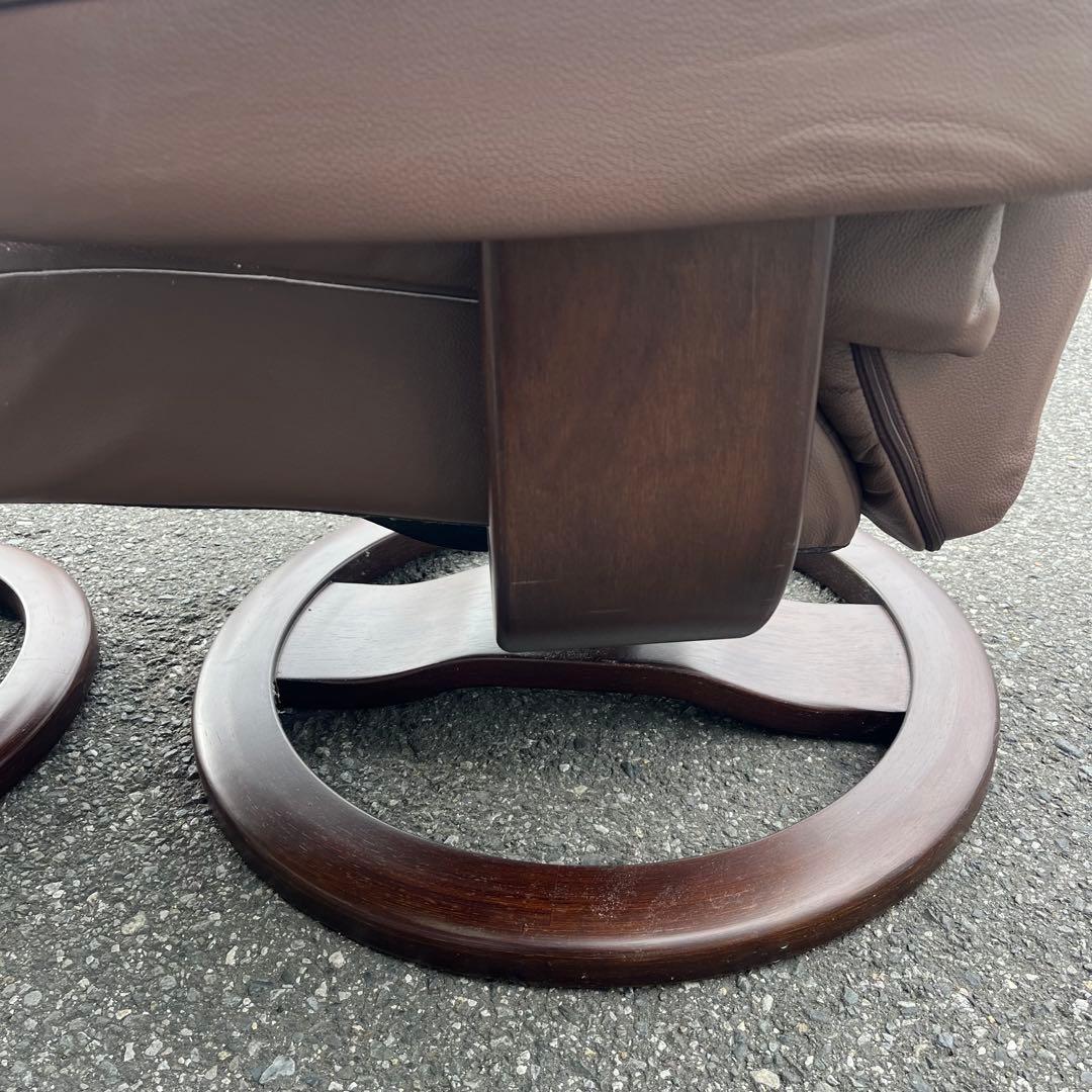 ①イエリアーダ フィヨルド 本革 リクライニングチェア オットマン レザー